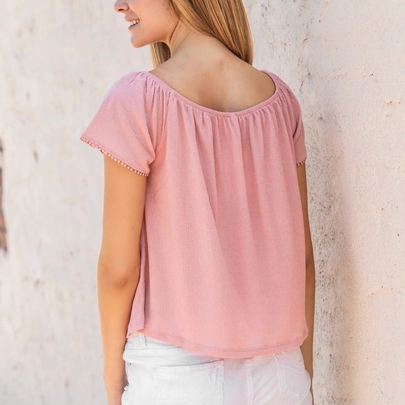 Verona Tassel Blouse-NWT PINK - Picture 3 of 7